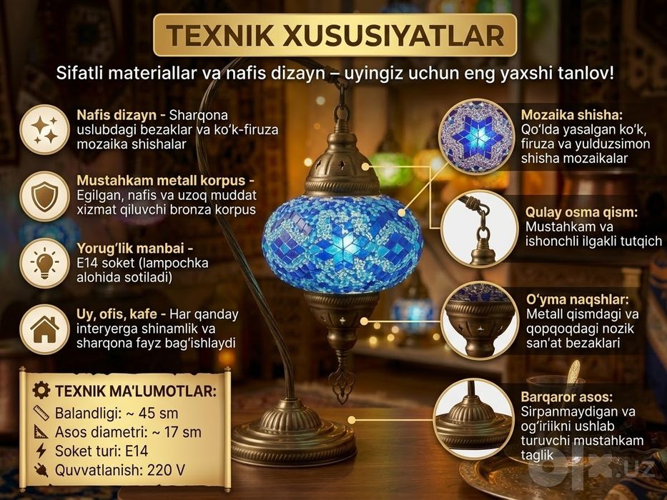 Turkiya Mozayka Svetilnik