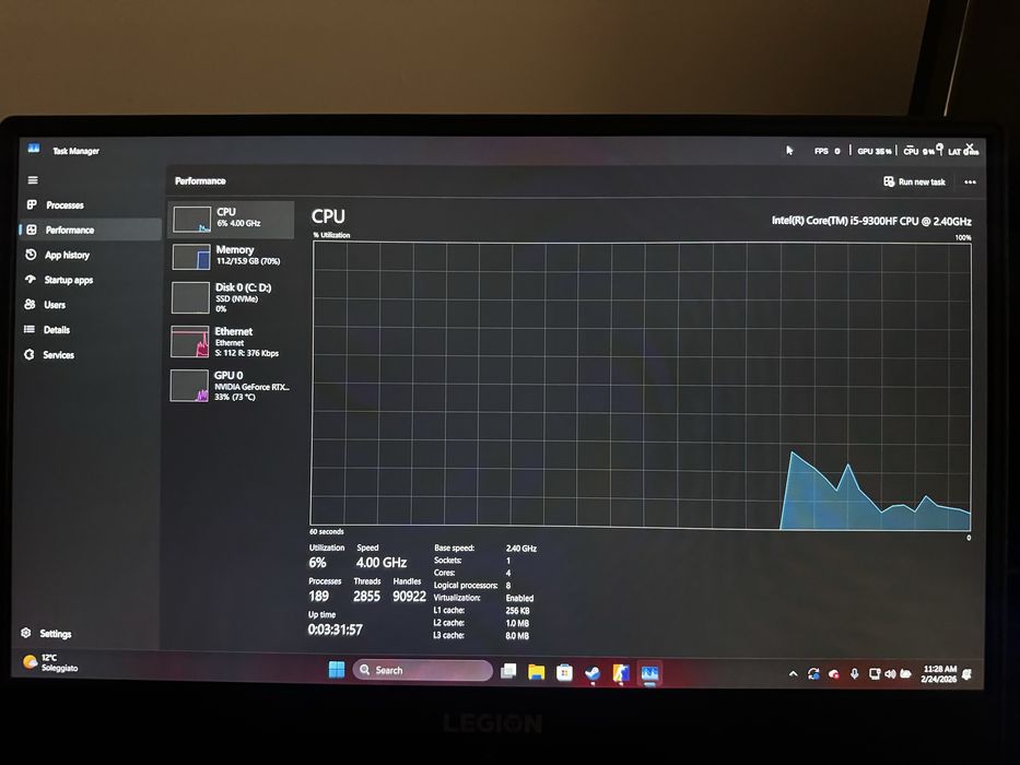 Laptop 144hz i5 RTX2060 16GB ram Legion Y540-15IRH