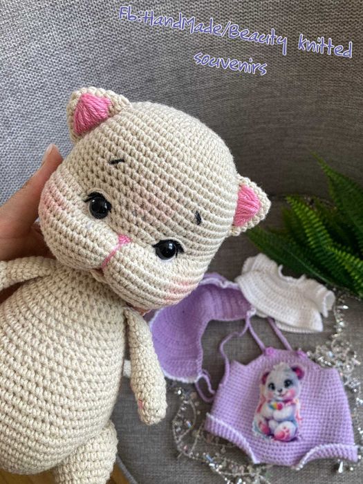 Плетена играчка коте