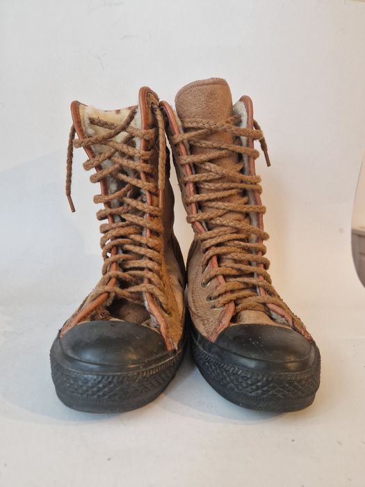 Cizme Converse din piele, cu blană