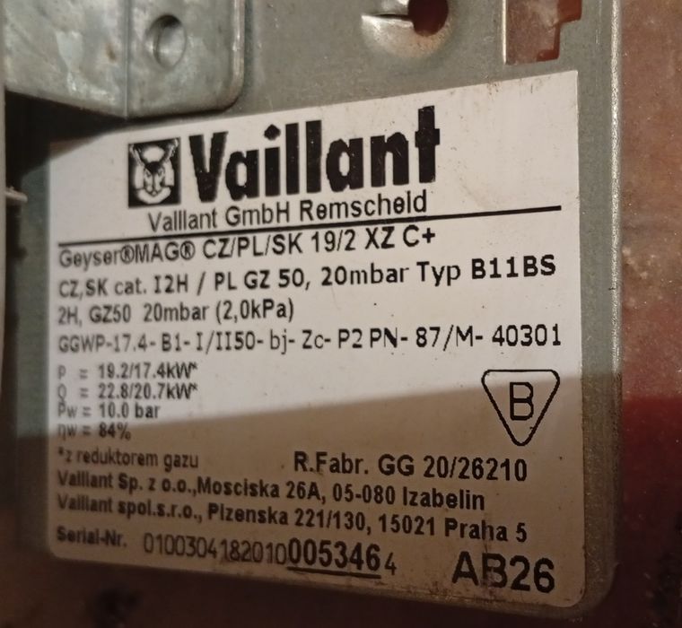 Aparat incalzit apă cu gaz sau gpl