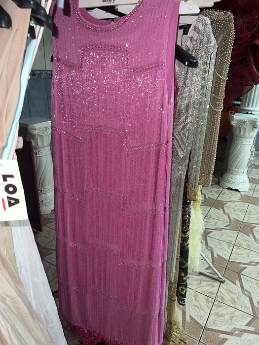 Rochie cu franjuri de sticla