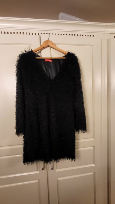 Rochie paiete argintie,neagra,franjuri Craciun, Revelion 2 bucăți