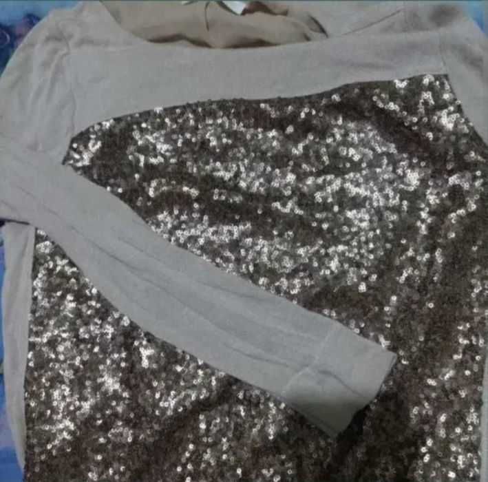 Rochie casual cu paiete aurii