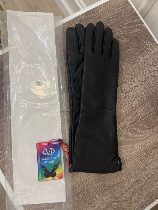 Перчатки кожаные удлиненные женские новые