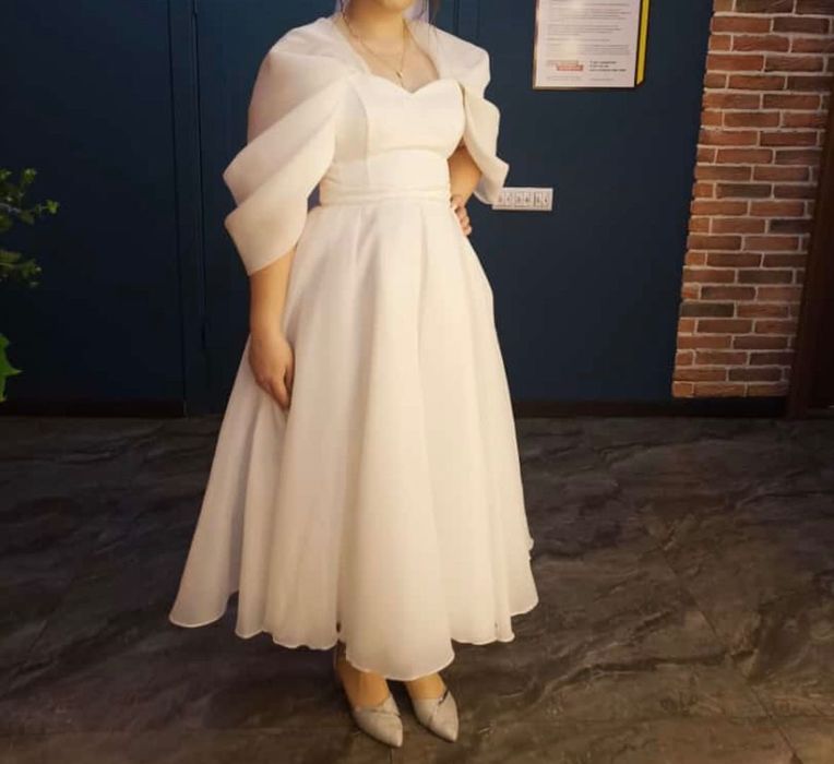 Белое вечернее платье,44 размер (подходит и на 46)