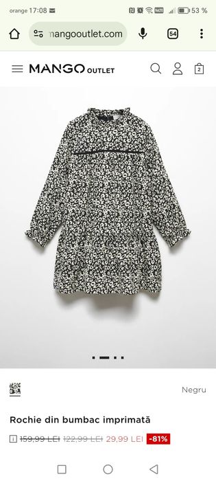 Rochie Mango noua, 12 ani, 50 lei