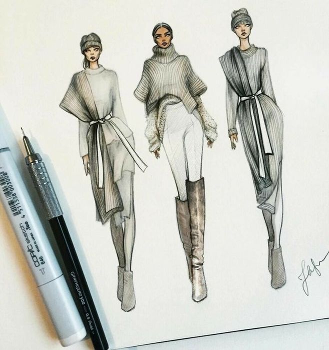 Модные эскизы / Fashion ilyustratsiya / фещн иллюстрации