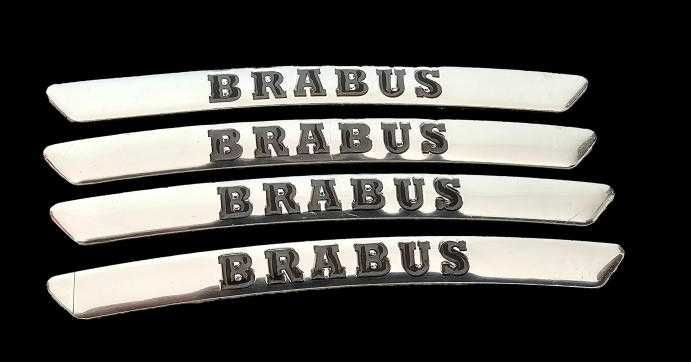 декорация за джанти Mercedes BRABUS сиви 4 броя метални стикери