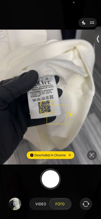 Hanorac Loewe alb premium anagram logo brodat gros hoodie streetwear