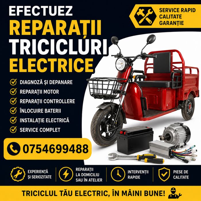 Reparatii scule gospodarie / santier si tricicluri electrice