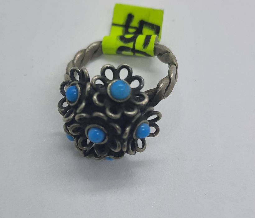 кольцо бирюза, Советское,  винтаж, мельхиор