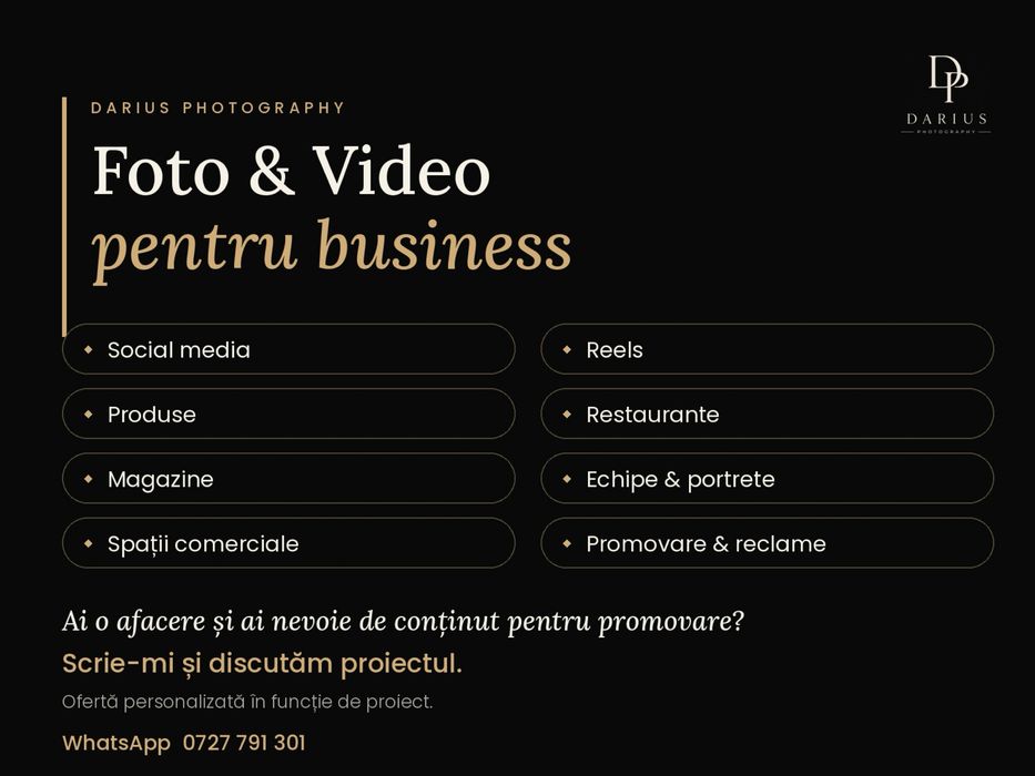 Fotograf & videograf evenimente - preturi de portofoliu (nunti, cununii civile, botezuri, zile de nastere, etc.) ședințe foto, business
