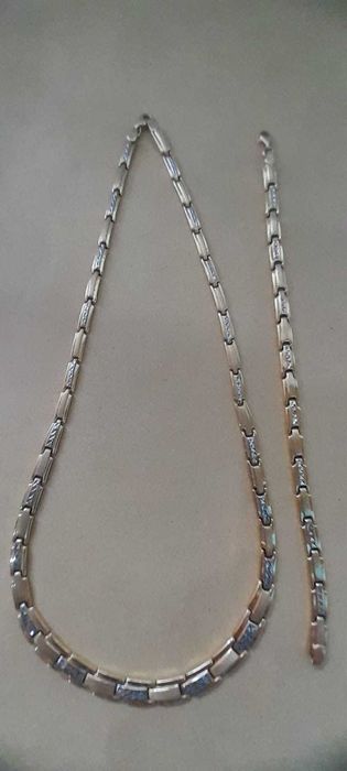 Set Lant si bratara din Aur 14 K -17g