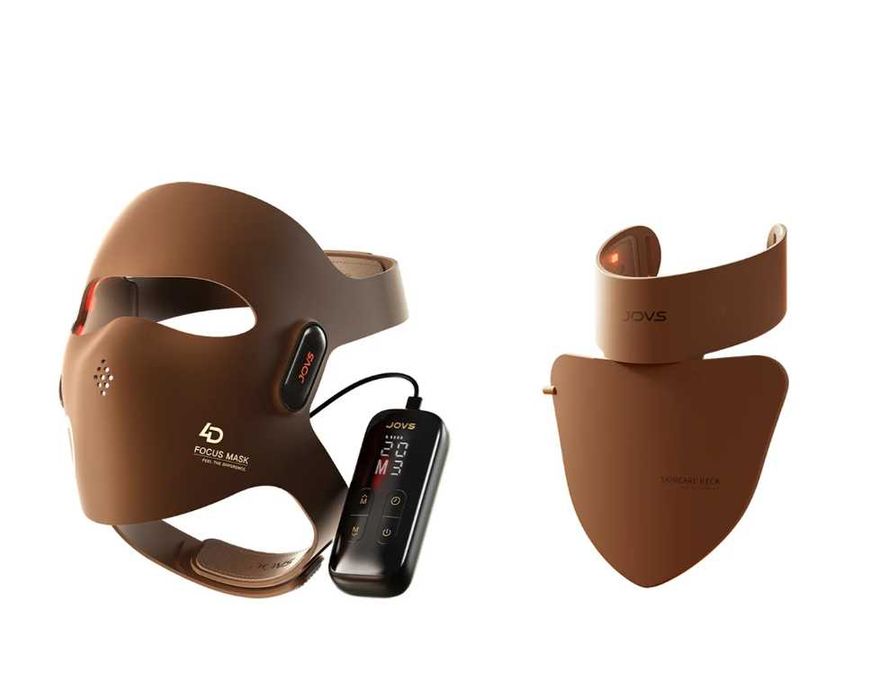 Set Masca Faciala Terapeutica cu LED - JOVS 4D Therapy Mask + JOVS masca gat + decolteu