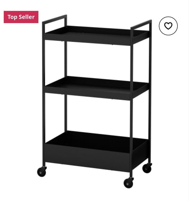 IKEA количка черна NISSAFORS