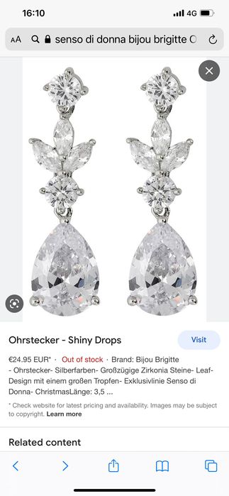 висок клас луксозни маркови италиански обеци цирконий стил и класа