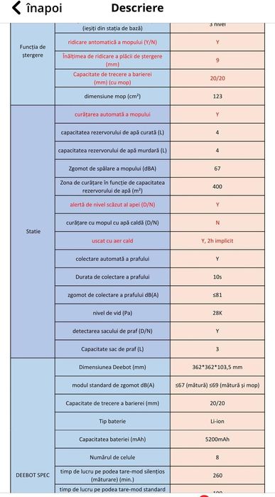 Robot aspirator cu mop Ecovacs T20e