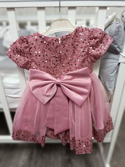 Детское розовое платье