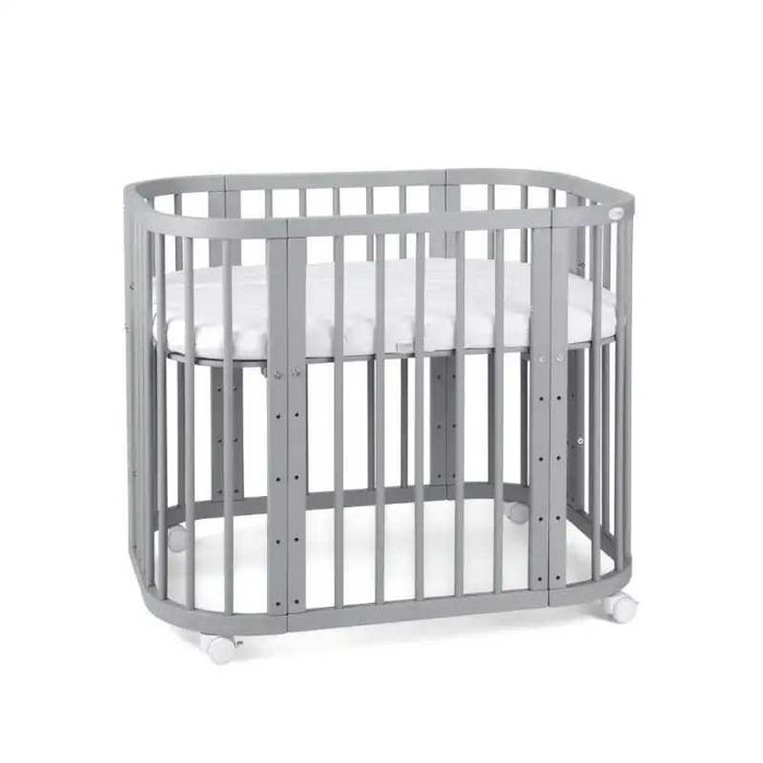 Кошара за Бебе, Детско Легло Смарт 5в1 и Матрак - Цвят Сив
