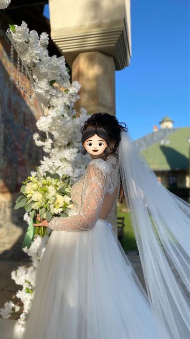 Rochie de mireasa lunga cu spatele gol