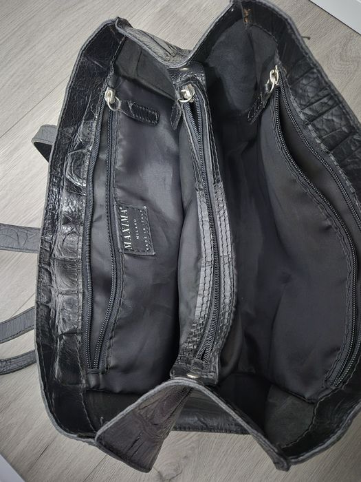 Geanta piele naturala neagra