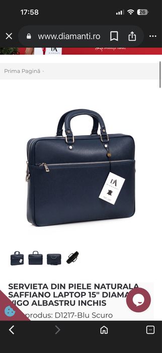 Servieta laptop, piele naturala