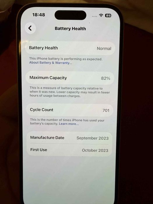 iPhone 15 128GB Pink - 82% Батерия