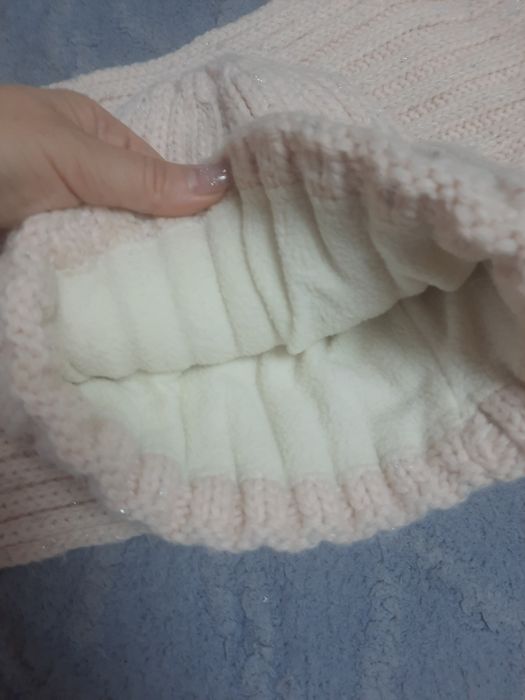 Шапка и снуд розовые