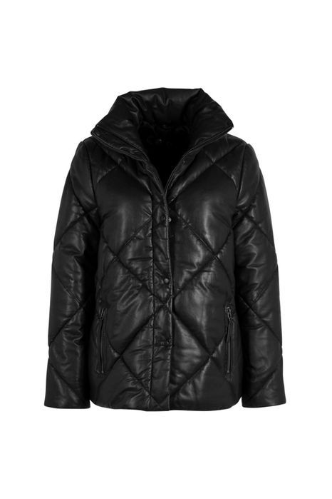 Geaca de Iarna din Piele Dama Gipsy Neagra GWEditha