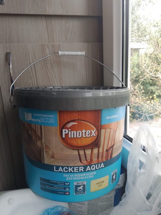 Pinotex Lacker Aqua лак для мебели и стен на водной основе 9 литров