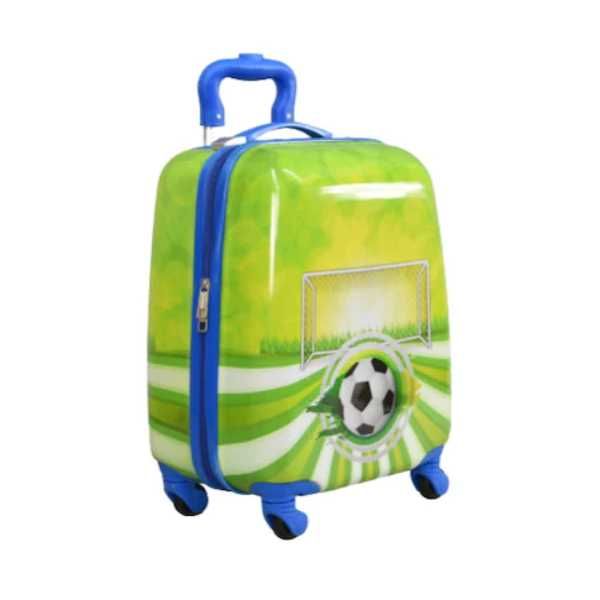 Комплект куфар и раница, За деца, Топка, Зелен