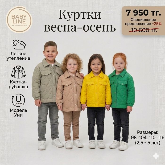 Куртки детские на весну