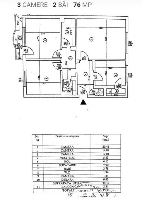 3 camere Brancoveanu