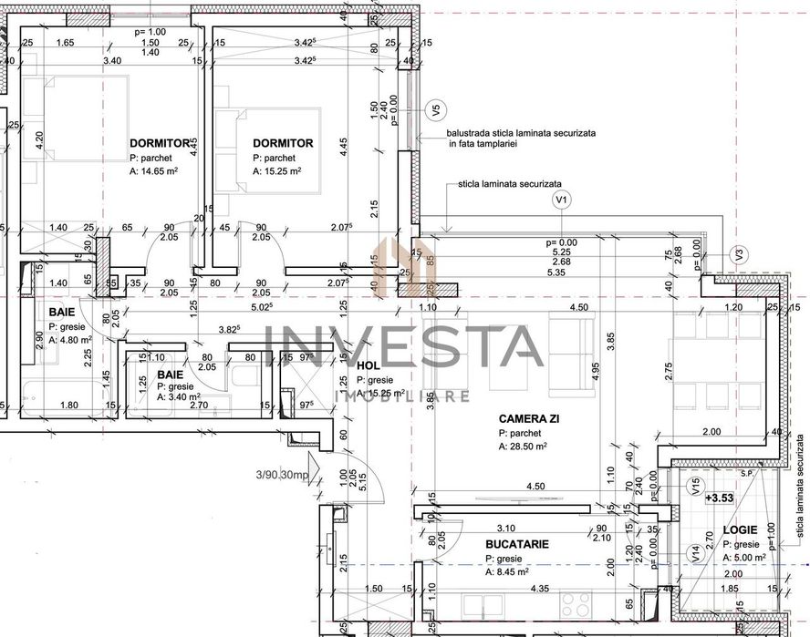 Apartament 3 camere de 90 mp, Constructie Premium, Andrei Muresanu!