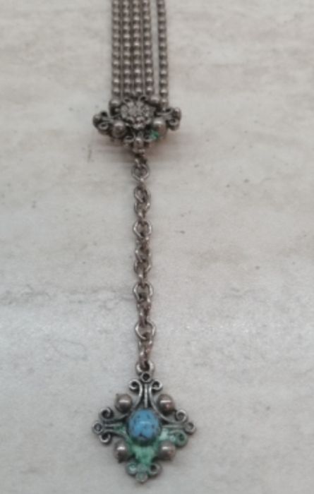 Дамски винтидж сет с тюркоаз