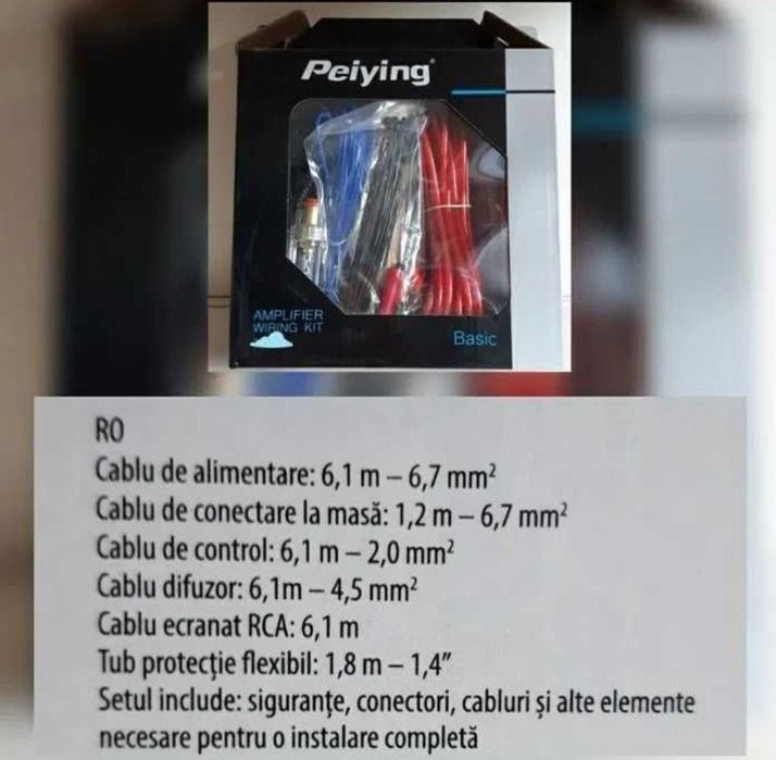 Kit Cabluri Amplificator Cablu Statie Auto Kit Cabluri Subwoofer Auto