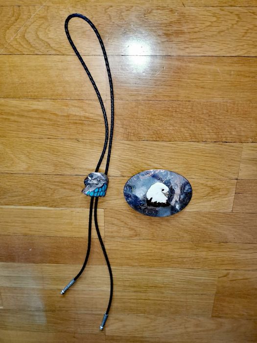 Сребърна тока за колан USA американска ръчна изработка Блу Рибън - Distinctive Blue Ribbon , Rockmount , Ranch Wear , Denver Colorado супер находка