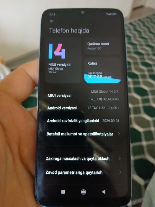 Redmi 10c 128Gb xotira