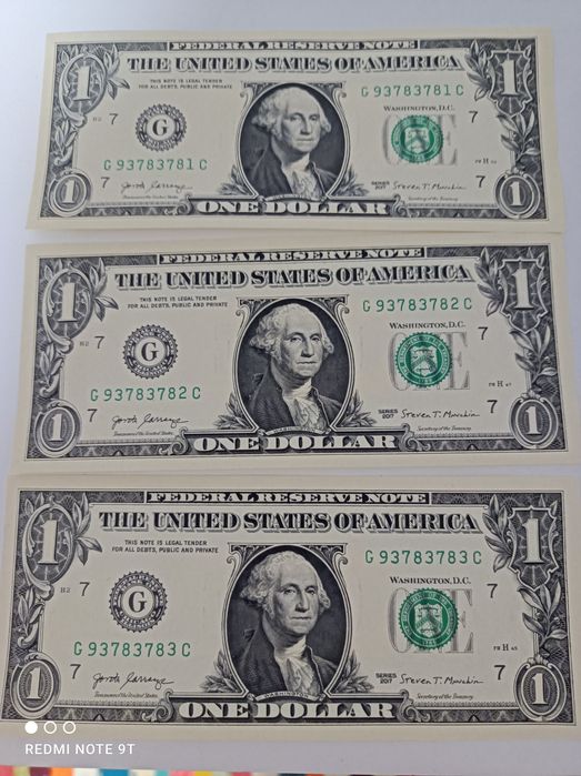 Bancnote americane Dolar  dupa serie