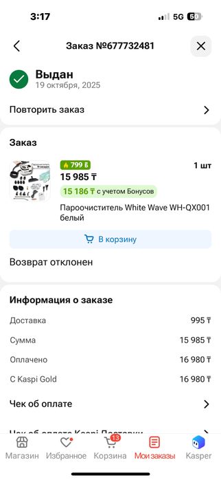 Пароочиститель.