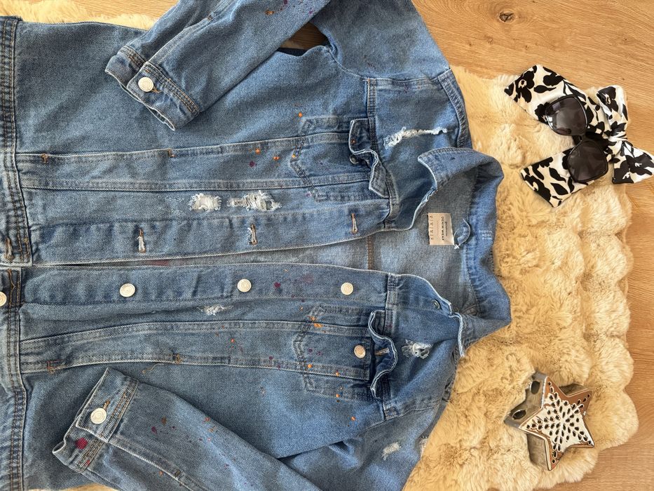 Geaca denim pictata manual