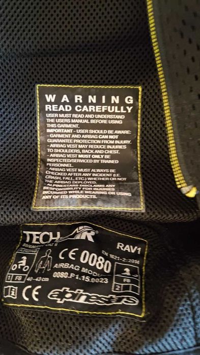 Airbag за мотор мото Alpinestars Techair Tech air размер М