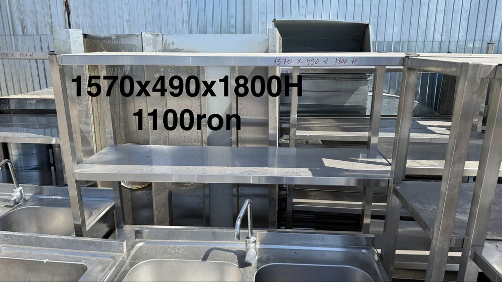 Chiuveta inox 120x70 70x70 mese inox 120x70 180x70 rafturi inox 100x50x200H 140x49x180H second hand