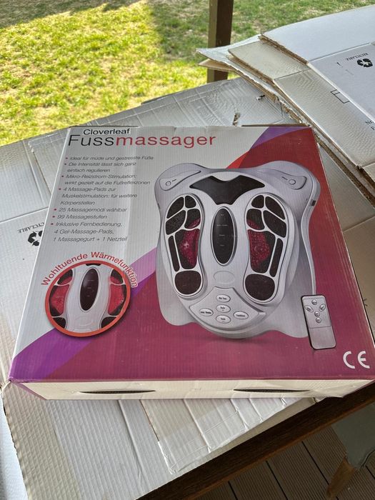 Dispozitiv de masaj EMS pentru picioare, cu electrostimulare musculara