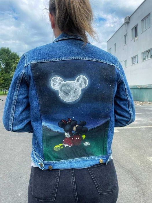 Geaca denim pictata manual