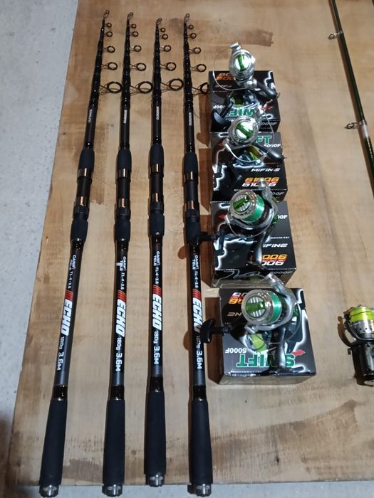 Vând 4 Lansete 3.60 cu 4 Mul. ( cadou 4 Lansete + 4 Mulinete)