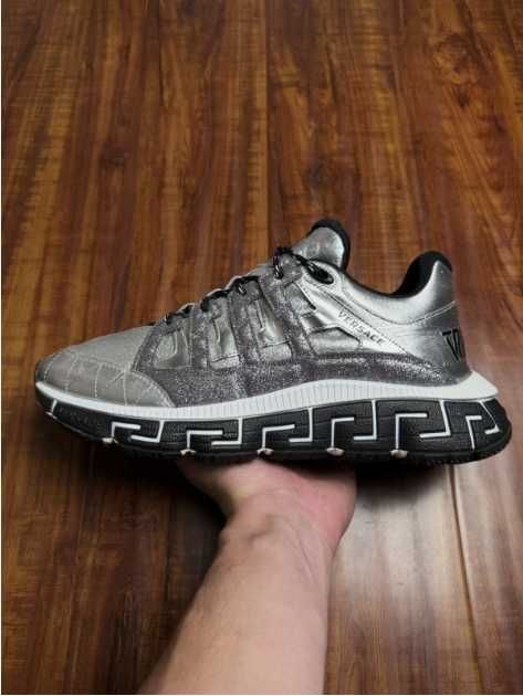 Versace Trigreca Metallic Silver Black White 40-46