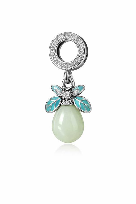 Сребърно колие със светеща светулка