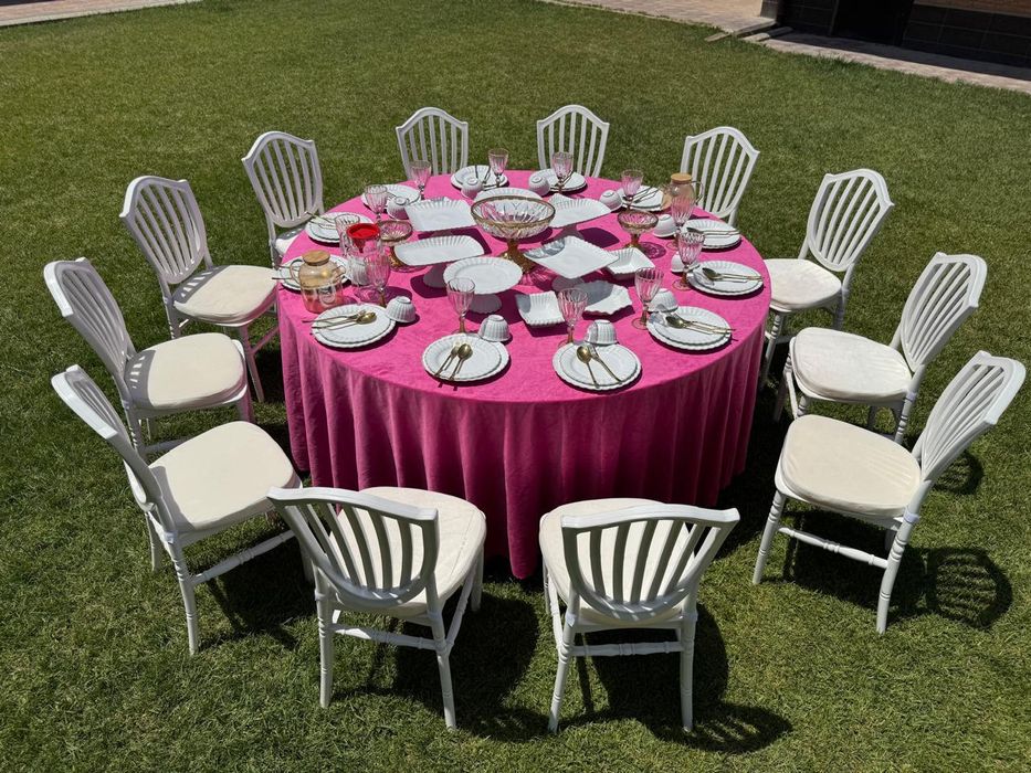 Прокат посуда Шымкент. Прокат столы прокат стулья